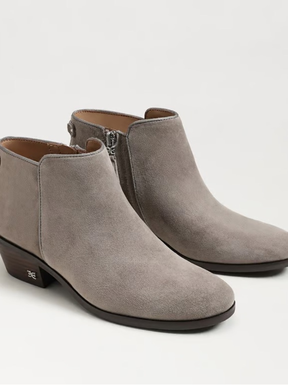 Sam Edelman Petty Suede Ankle Booties Taupe Grey Size 8,5